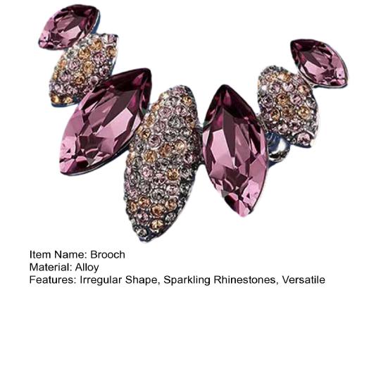 Brooch Irregular Design Sparkling Rhinestones Anti-exposed Brooch Pin Sweaters Collars Hats Bags Coats Scarves Badge Versatile Accessory