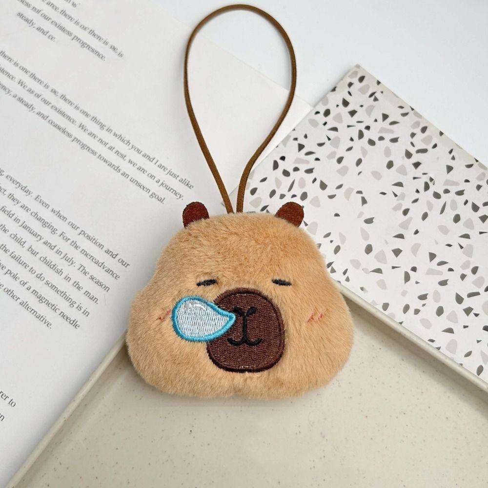 Blinking Capybara Key Ring Beeping Cartoon Animal Pendant Bag Hanging Capybara Plush Keychain  Kids