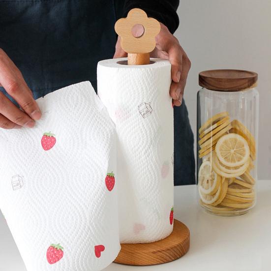 Paper Holder Flower Shape Top Eco-friendly Anti-Slip Standing Tissue Roll Paper Stand for Home
