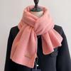 100 pure wool knitted scarf women's winter couple's simple and versatile solid color thickened scarf men's high-end shawl
