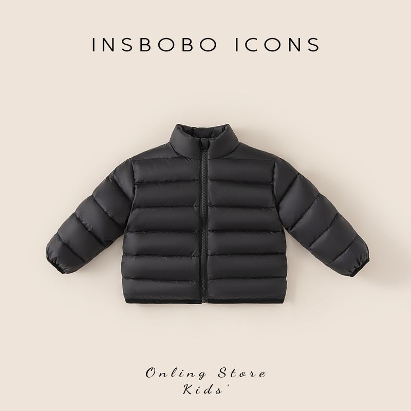 Insbobo Children s down Jacket Baby down Jacket White Duck down Girls Lightweight down Jacket Boys Inner Lining Winter Clothing Black 100