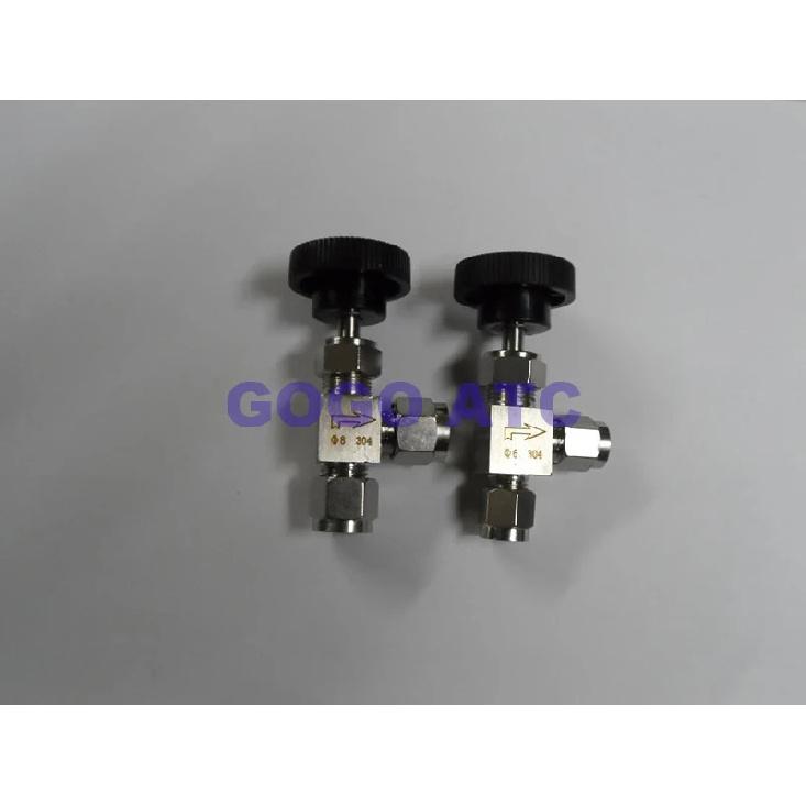 Free ship Adjustable Right angle needle 6 8 10 12mm 1/8 1/4 3/8 inch hard tube SS304 Flow Control shut off crane needle valve