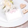 Lot de 100 Cartes de Table Nœud Rose Cartes de Placement Étiquettes vierges d'attribution de place pour Mariages et Réunions Sociales