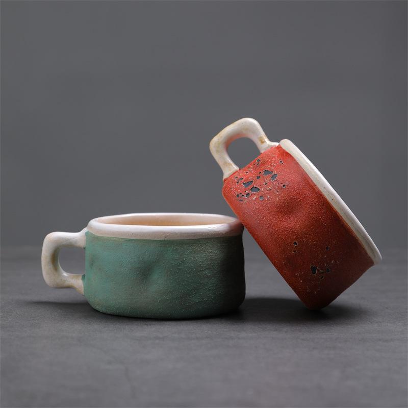 Retro Old Ceramic Cup Creative High Value Espresso Cup Coarse Pottery Small Capacity Water Cup