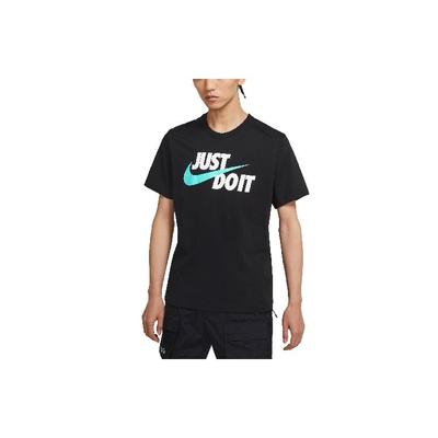 Letter Logo Print Casual Round Neck Short Sleeve T-Shirt Men T-Shirts Black DO8907-010