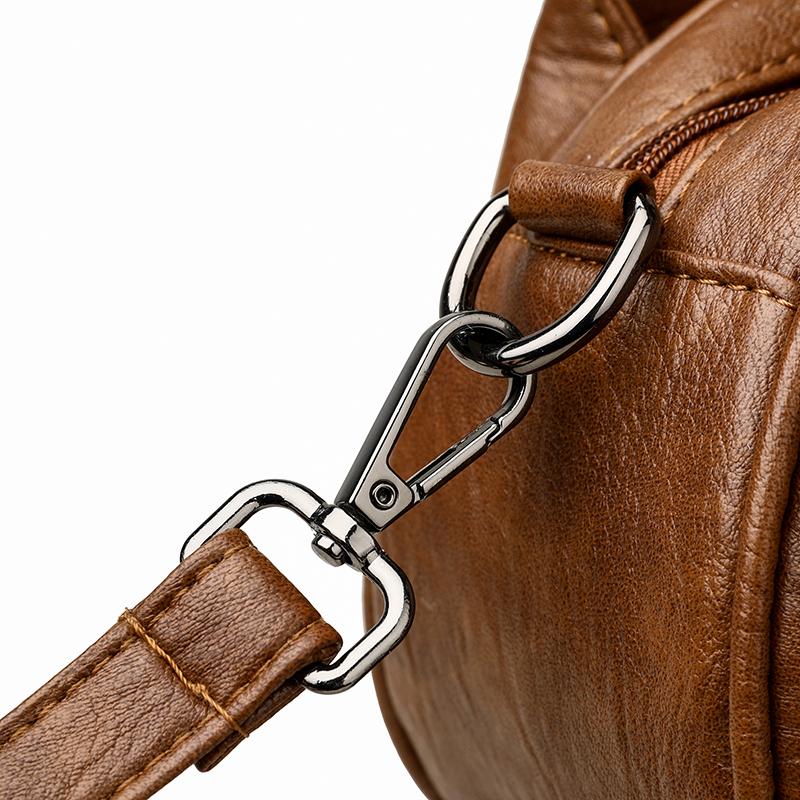 Fashion Vintage Leather Handbag Large Capacity Women's Crossbody Bag Middle-aged Women's Shoulder Bag for Daily Work Shopping and Socializing