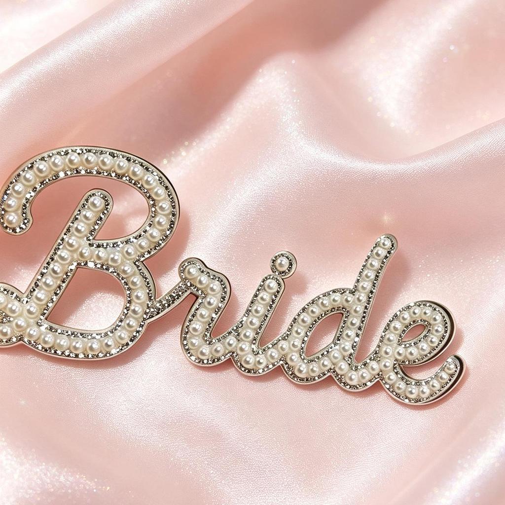 Exquisite Pearl Bride Rhinestone Letter Stickers for DIY Fashion: Clothing, Shoes, Hats Accessories