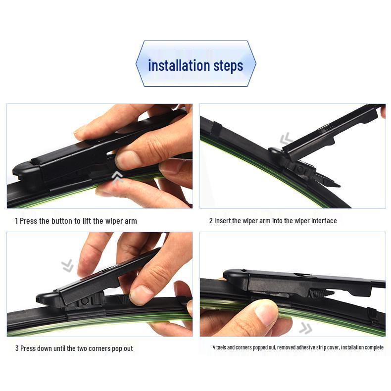 Mercedes CLA Wiper Blade for Models 2015-2019: Frameless with Rubber Strip