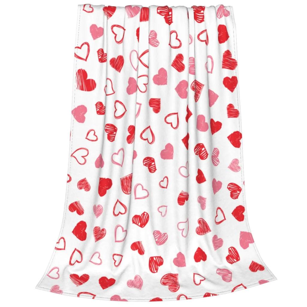 Valentines Day Blanket Kiss Me Red Lips Blanket Festival Birthday Gifts for Women Girlfriend Wife Flannel Love Throw Blankets