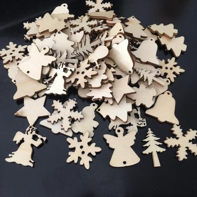 100 Pieces Wooden Tags Christmas Embellishments DIY Tree Decor