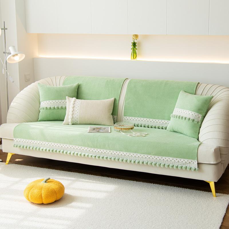 Light French Cream Wind Sofa Cushion Universal In All Seasons New  Non-Slip Leather Cushion Straight Row Cover Cover Cloth Towel