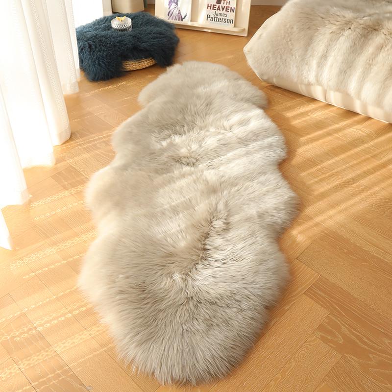 Langer Streifen Teppich Flauschig Weich Kunstfell Plüsch Schlafzimmer Nachttisch Teppiche Mädchenzimmer Weiß Wohnkultur Teppiche Pelziger Stuhl Kissen