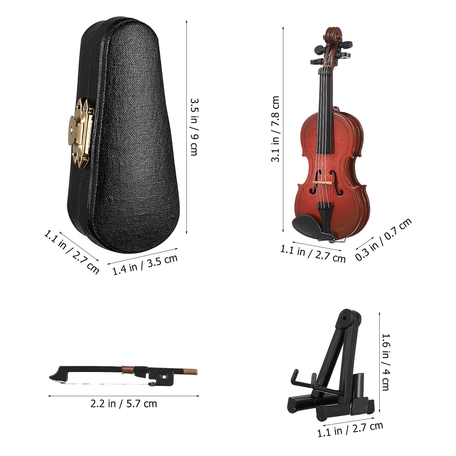 

1Set Wood Violin Adornment Fresh Color Mini Violin for Home Furnishing Matching Elegant Room Decor Photo Backdrop Prop