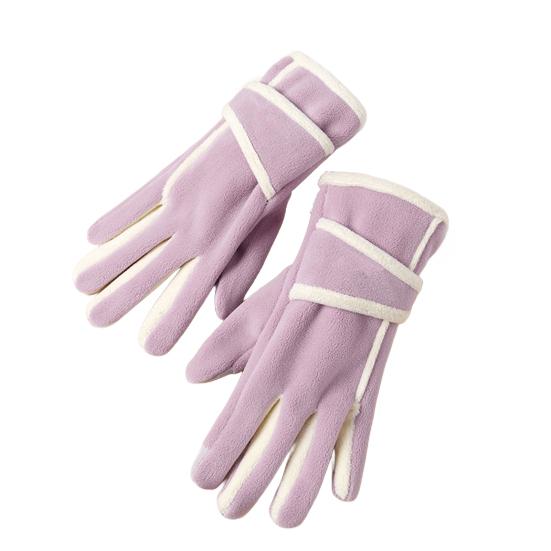 Fleece-Lined Riding Gloves Women Windproof Touch Screen Gloves Warm Autumn Winter Gloves with Adjustable Strap for Outdoor Hiking Daily Outings