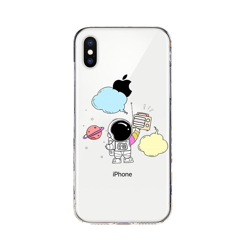 Cartoon Astronaut Silicone Cover For Apple IPhone 13 12 Mini 11 Pro XS MAX XR X 8 7 6 6S 5 Plus SE Phone Case