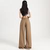 Khaki Wide Legs Denim Jeans Women Casual Versatile Straight Solid Classic Straight Jeans Ladies Clothing Suppliers