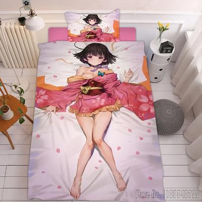 Schöne Sexy Mädchen Japan Cartoon Anime Bettbezug Set HD Deckenbezug Für Kinder Bettwäsche Sets Bettwäsche Schlafzimmer Dekor