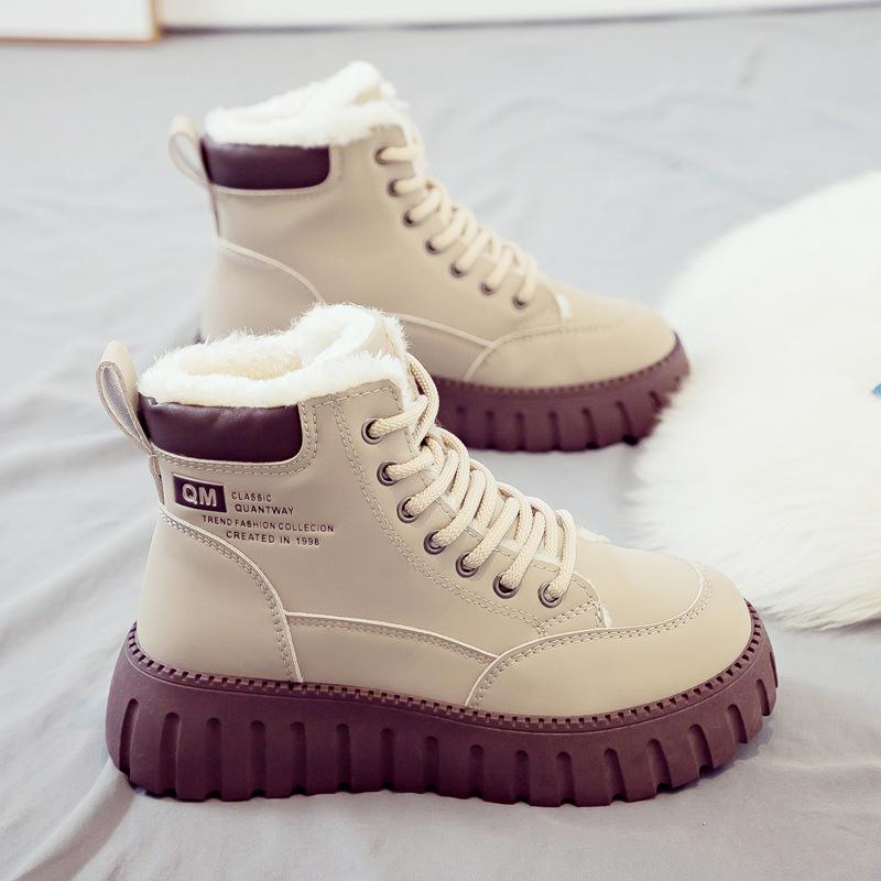 Высокие хлопковые ботинки зимние бархатные утолщенные теплые снегоступы новые хлопковые зимние XQ2 35