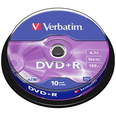 Verbatim DVD-R 4.7GB 16X Azo Stříbrný/Matný stříbrný 10ks 43498