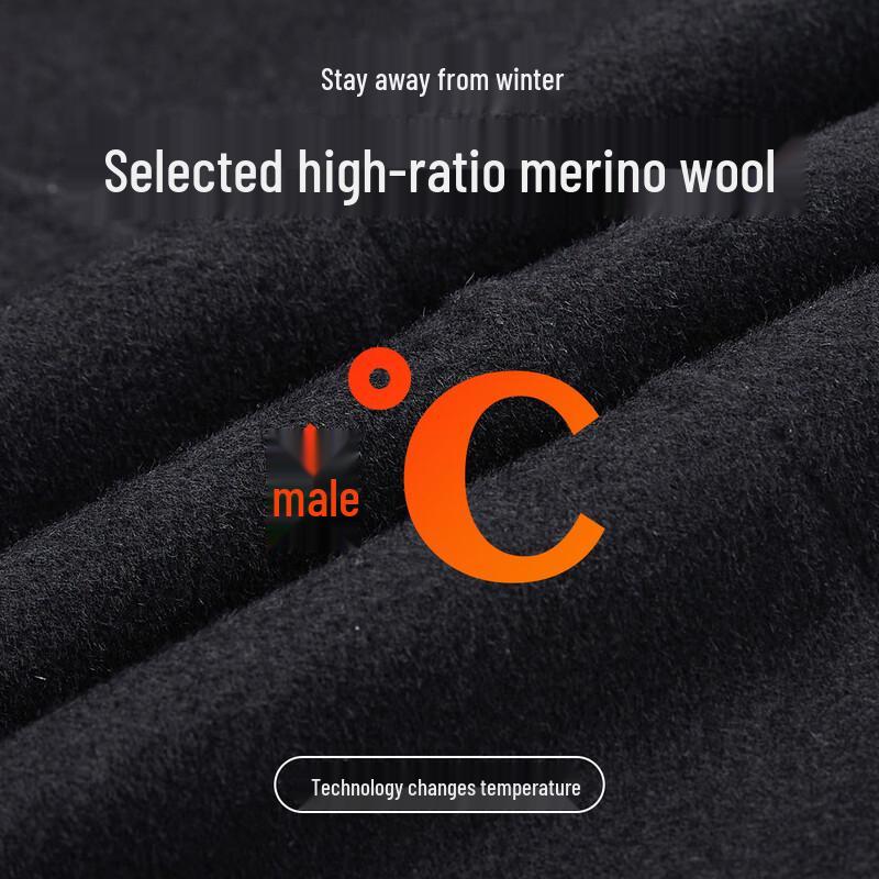 MONTAGUT Men's Mid-length Wool Blend Business Overcoat