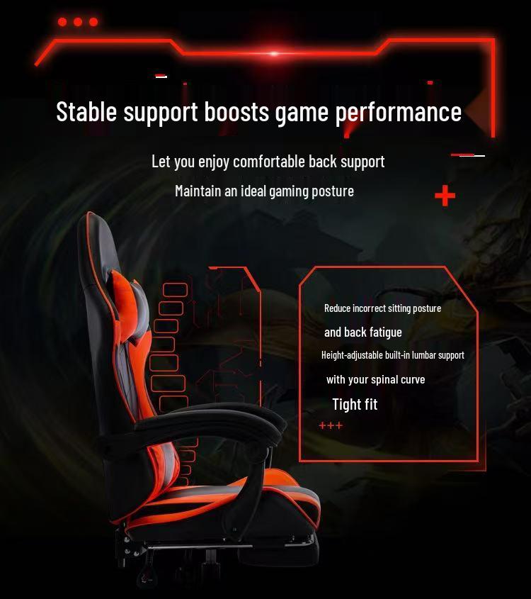 Ergonomiczny fotel gamingowy z regulacją odchylenia i poszerzonym siedziskiem do domu i biura
