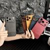 For iPhone 17 Pro Max Case Grid Texture PU Leather Coated PC TPU Phone Cover