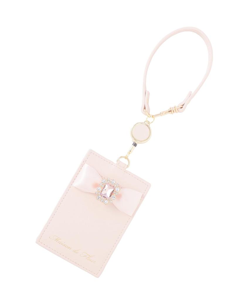 Maison de FLEUR de Retractable Bijou Ribbon Pass Size Pass Case 08001387300 (Maison Fleur) Case, Navy, F,