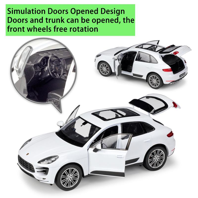 1/24 Scale WELLY Porsche Macan Turbo Alloy Car Model Diecasts Metal Toy Vehicles Car Model High Simulation Collection Childrens Gifts