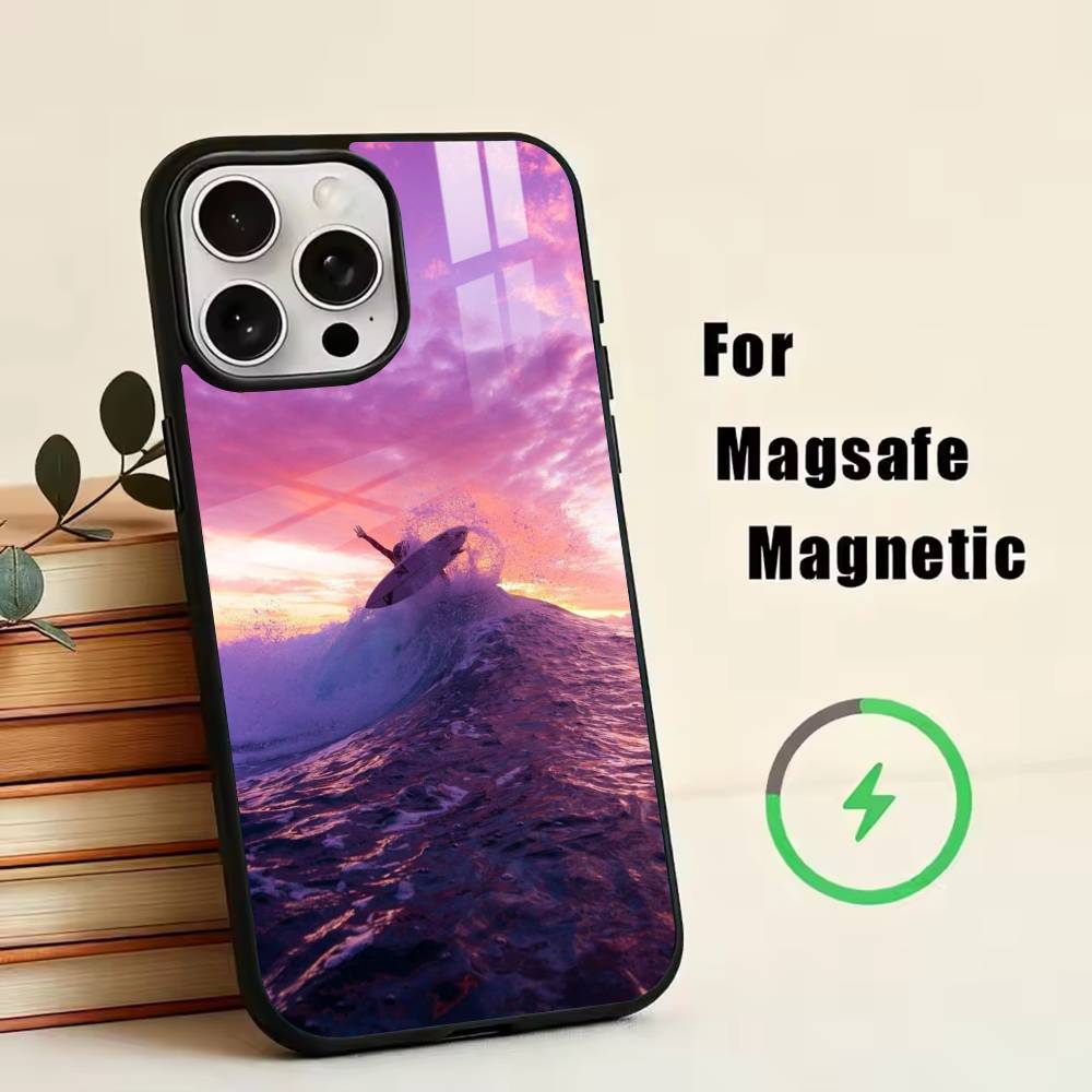 S-Surfing  Phone Case For iPhone17,16,15,14,13,12,11 Plus,Pro Magnetic with Magsafe Wireless Charging