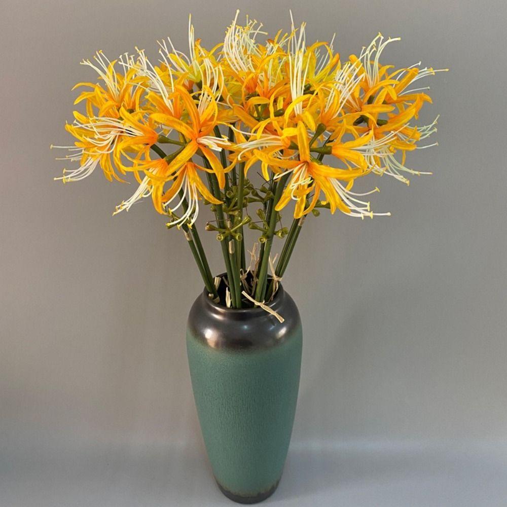 Silk Material Artificial Higanbana Flower 60cm Length Handmade Craft Plastic Silk Flower Plastic Fake Flower Home Decoration