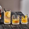 2 Sets of InS-style Iced American Latte Coffee Cups Classical Cold Brew Mocha Latte Art Striped Glass Cups and Breakfast Cups