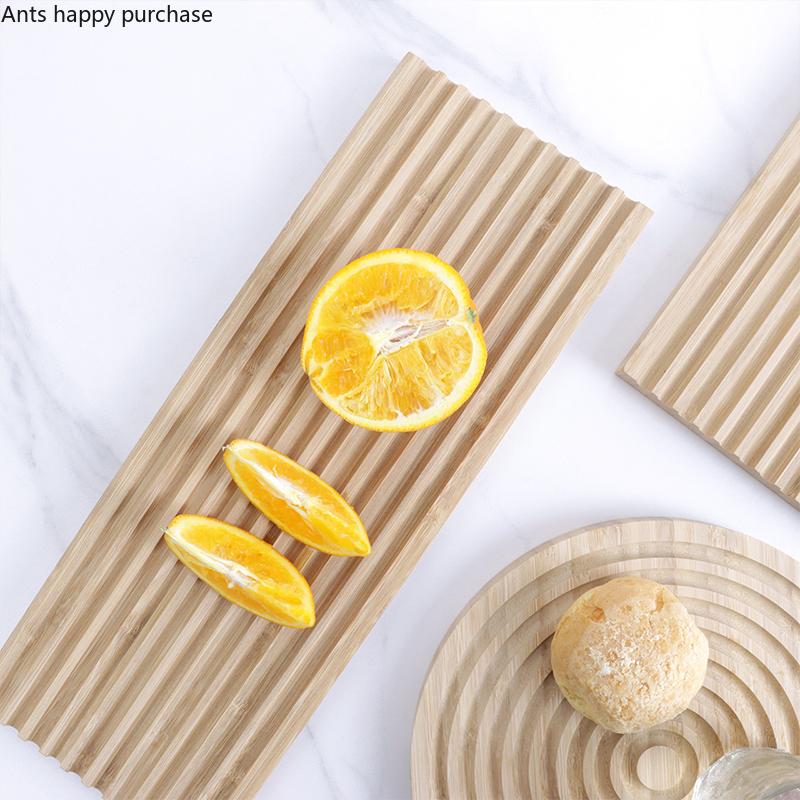 Wooden Dinner Plate Bread Pan Dim Sum Plate Pizza Plates Cake Pan Tea Tray Dessert Plates Fruit Dish Snack Tray Storage Trays