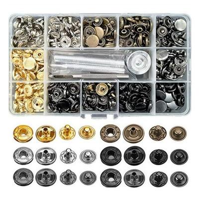 HappyHome Crimp Snap Button Setting Tool 6 120 Leathercraft Snap Fastener DIY 12mm Set, Colors, Pieces, Tool, Setting, Parts,