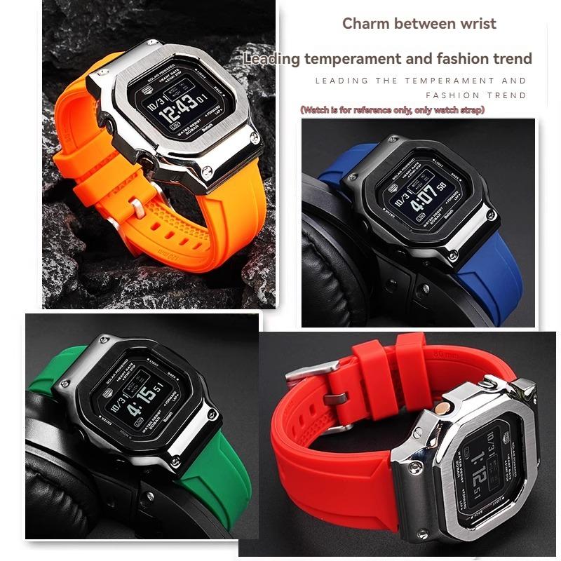 Per serie G-SHOCK Casio DW-5600 GM-5600 GW-B5600 DW5600/60 GW-M5610 GA2100 cinturino bracciale in resina siliconica con catena