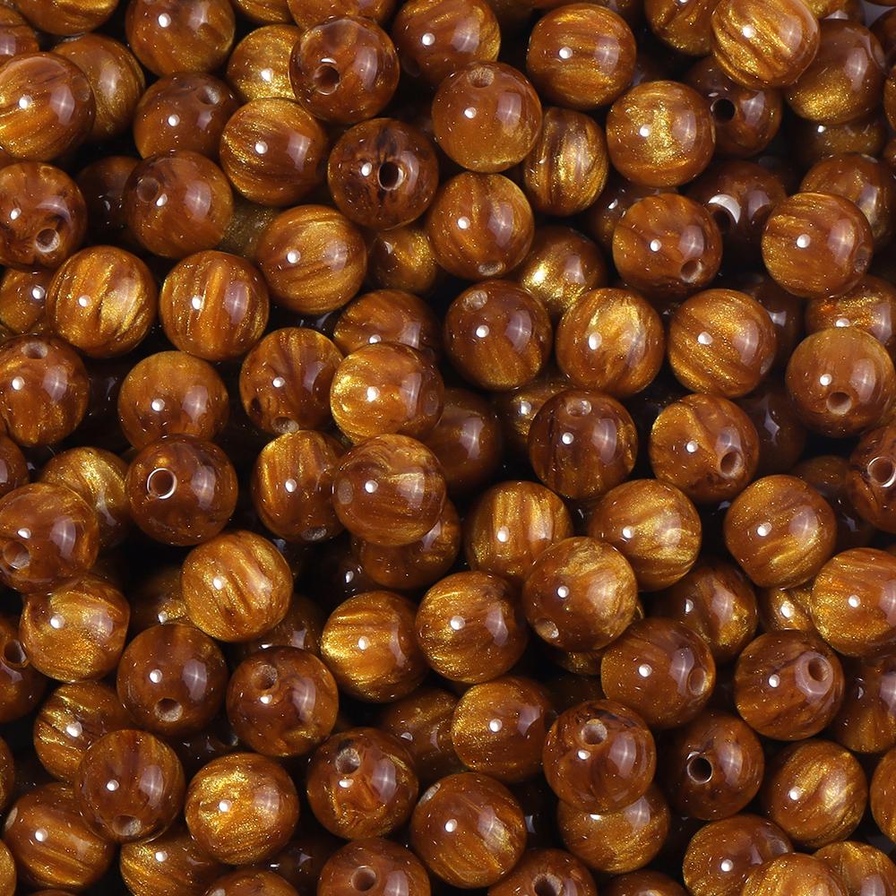 50 Stück 8mm Dunkle Farbe Imitation Katzenauge Harzperlen Glitzer Sternenhimmel Runde Lose Perlen Für Schmuckherstellung DIY Armbänder Halskette