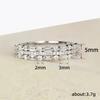 Ladies' Three Row Alternating Ring, Embellished with Synthetic Zircon, Elegant and Eye-catching Jewelry, Daily Wear, Anniversary Gift