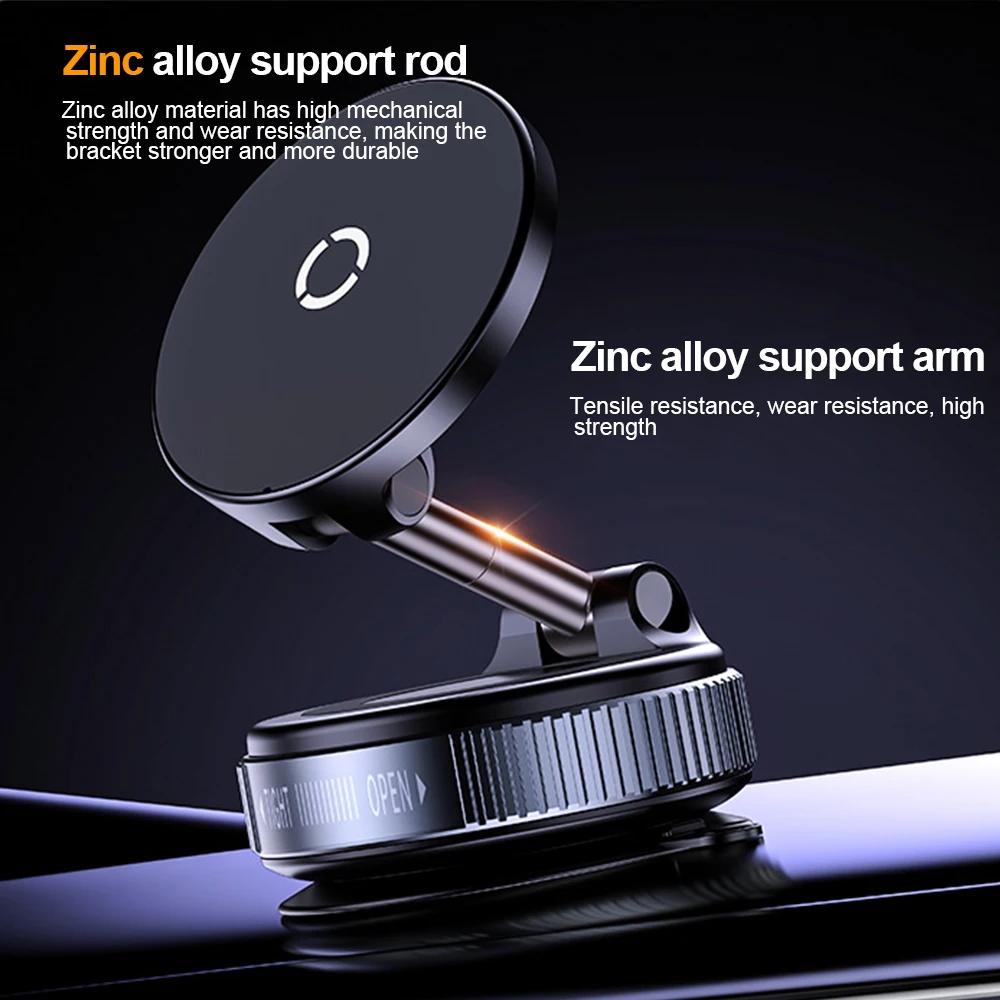 15W Wireless Charger Magnetic Phone Holder Vacuum Adsorption Bracket 360 Degree Rotating Desktop Windshield Sucker GPS Stand