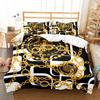 Luxury Baroque Pattern Bedding Set Golden Duvet Cover Set Twin Double Queen King Size Comforter Cover Set for Gift Bed Linen
