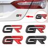 ADE1 3D Metal GR Car Front Grille Emblem Badge Rear Trunk Sticker Decal For Toyota GR Gazoo Sport C-HR RAV4 Mirai Avensis Prado Prius