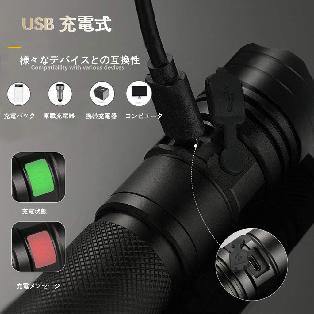 Just the Right LED 1600 Super USB Aluminum Alloy Handy for Disaster Power and Work 1 Flashlight and 1 Size Military-Grade Flashlight, Lumens, Zoom,