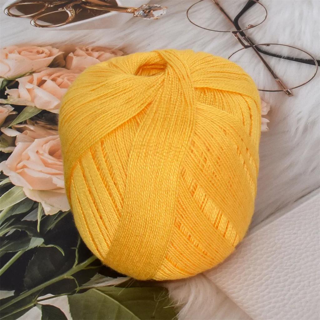 50g/ball Worsted 2 Ply Middle Thin 0.8mm 8# Lace Cotton Yarn 100% Cotton Crochet Thread for Hand Knitting Sewing 400m/437yd