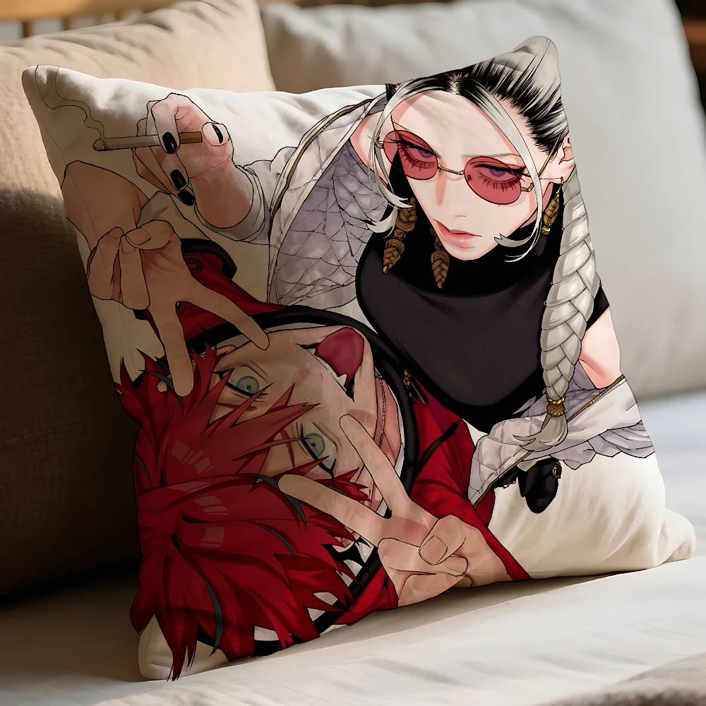 Gokurakugai Anime Pillow Case Throw Pillow Cover Nordic Vintage Style Cushion Covers Home Living Room Sofa Couch Seat