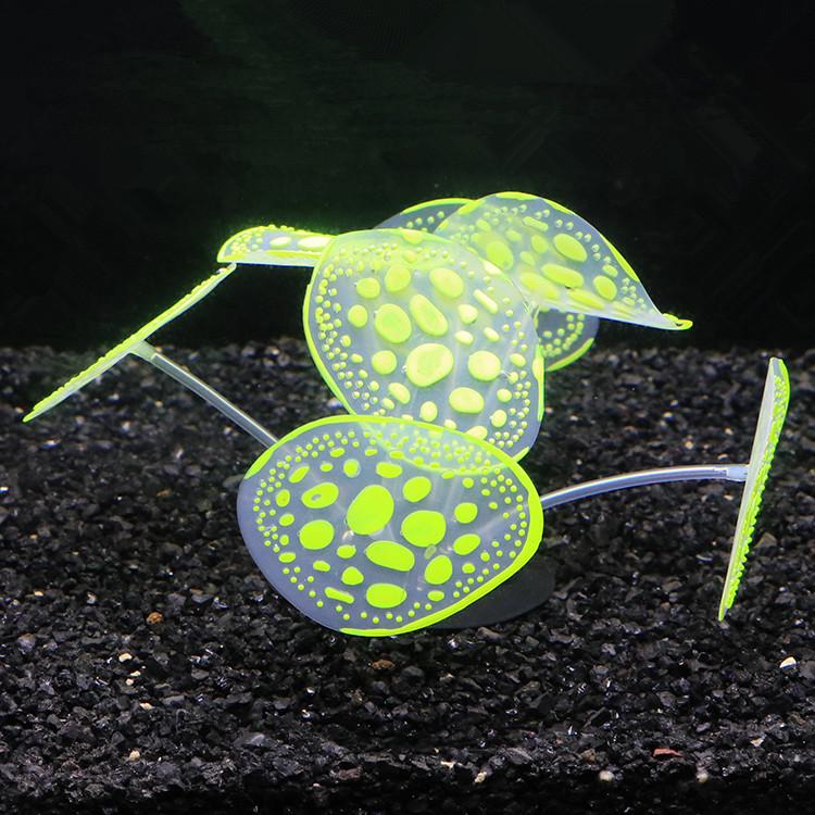 Large Fluorescent Silicone Coral Aquarium Decoration Bonsai жёлтый
