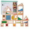 Sensory Wooden Building Blocks Set 15/23pcs Acrylic Rainbow Construction Toys, Made of Beechwood, Perfect for STEM Learning Gifts,Christmas