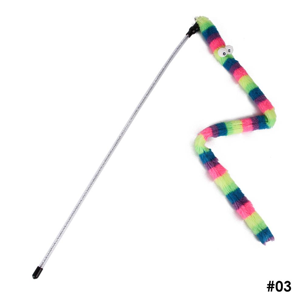 Pet Cat Teaser Toys with Feather Bell EVA Rod Mouse Toy Cat Catcher Teaser Stick Cat Interactive Toys Cat Accessory