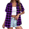 Women's Casual Loose Fit Short Sleeve Button Down Shirt with Collar Lightweight Summer Top for Outdoor Indoor Wear