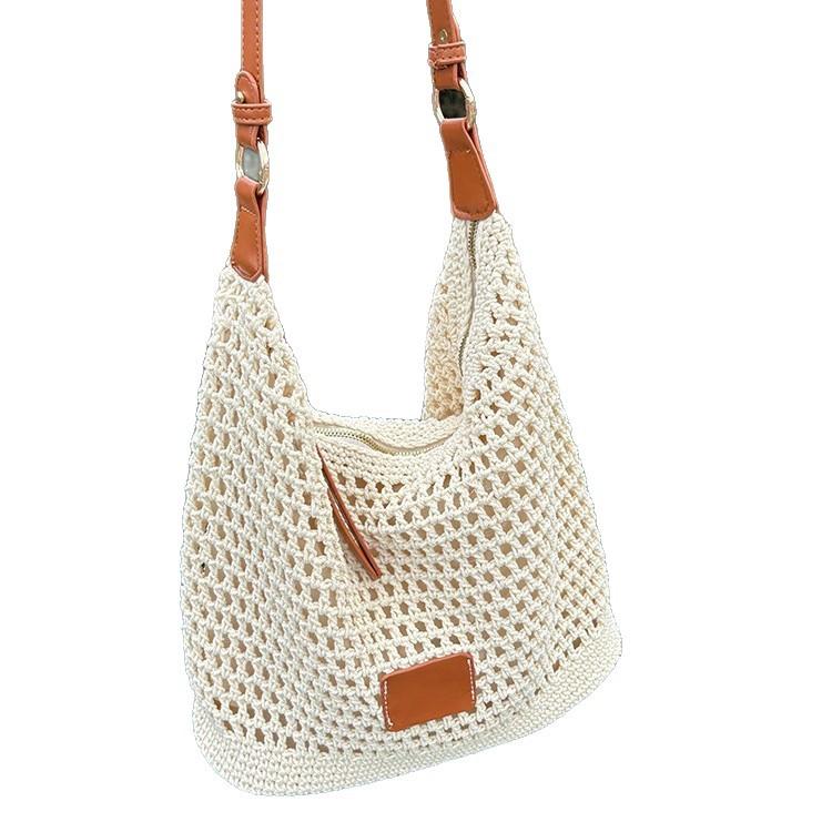 Woven Hollow Bag Women's 2025 New Summer Seaside Vacation Travel Tote Bag Beach Bag Shoulder Armpit Bag