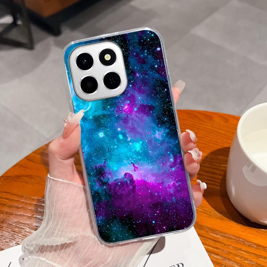 New Case For Huawei 400 Pro Honor X7a X8c X6c X8a Phone Bags Brilliant Starry Sky Pattern Transparent Soft Silicone Dustproof Shell For Huawei Housing