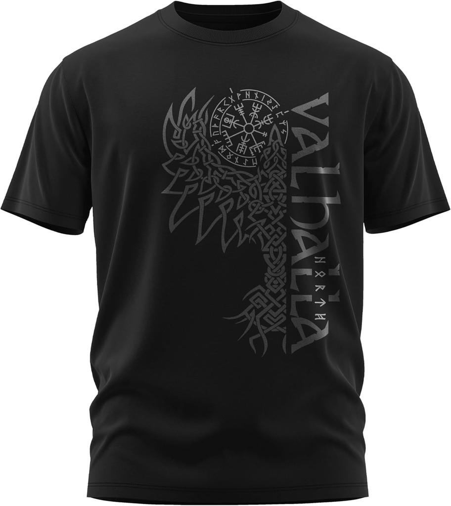 Nordisk mytologi Odin Korpen Hugin och Munin Valhall T-shirt 100% Bomull Rundhals Kortärmad Sommar Casual Herr T-shirt Storlek S-3XL