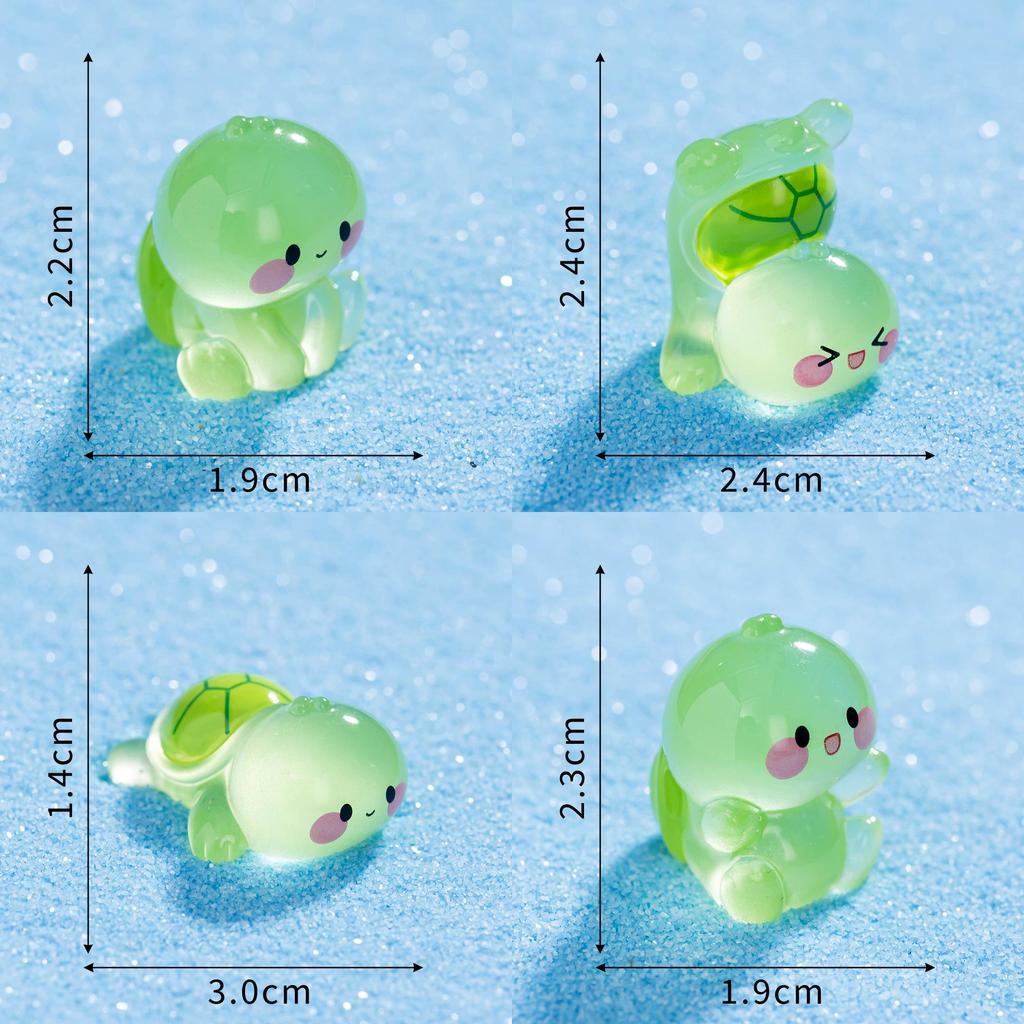 Night Glow Turtle Resin Craft Figure With Moss For Desktop Decoration And Aquarium Setup